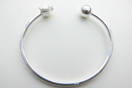 Zilveren jaguar bal boei armband.