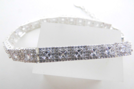 Zilveren vierkant clustered tennis bracelet.