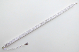 Zilveren vierkant clustered tennis bracelet.