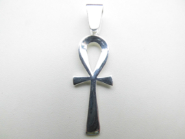 Zilveren anch kruis hanger.