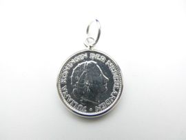 Zilveren Juliana 1 Gulden munt hanger.