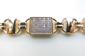 18K vergulde plaat ketting. (iced)