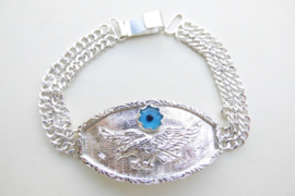 Zilveren Opete oog bracelet.