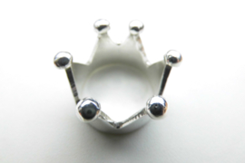 Zilveren kroon ring.