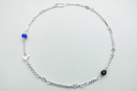 Zilveren baby alakondre ketting (dun) (45 cm)