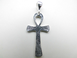 Zilveren anch kruis hanger.