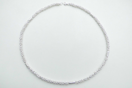 Zilveren keizer ketting met buis.