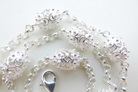 Zilveren makka-peri lontai ketting. (Large)