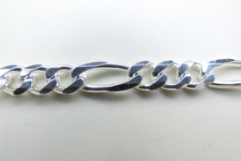 Zilveren figaro bracelet. (dikker)