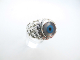 Zilveren oog ring.