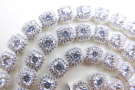 Zilveren clustered tennis ketting.