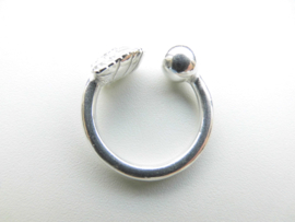 Zilveren indiaan-bal boei ring.