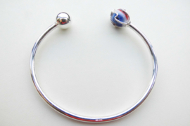Zilveren alakondre kraal - bal boei armband.