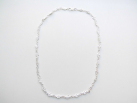 Zilveren baby/kind mattenklopper ketting. (dun)