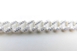 Zilveren Cuban bracelet iced met zirkonia steentjes.