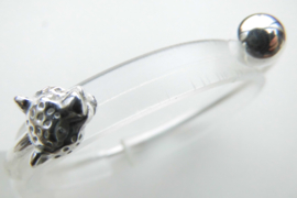Zilveren jaguar bal boei armband.