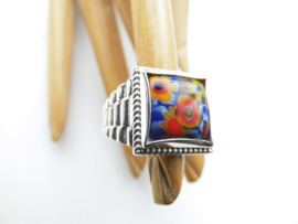 Zilveren alakondre cachet ring