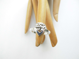 Zilveren piet piet ring.