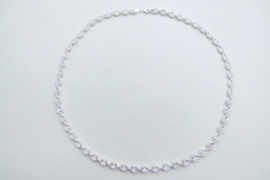 Zilveren koffieboon ketting iced met zirkonia steentjes.
