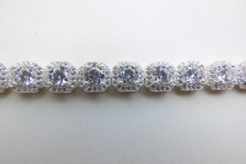 Zilveren clustered tennis bracelet.