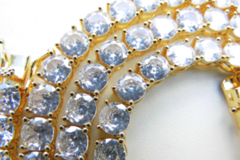 18K vergulde Tennis ketting. (iced)