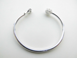 Zilveren kinderen boei armband (mattenklopperbal - vuist)