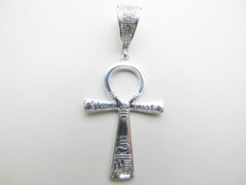Zilveren anch kruis hanger.