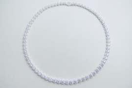 Zilveren clustered tennis ketting.