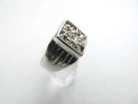 Zilveren piet piet cachet ring.