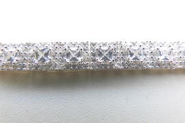 Zilveren vierkant clustered tennis bracelet.