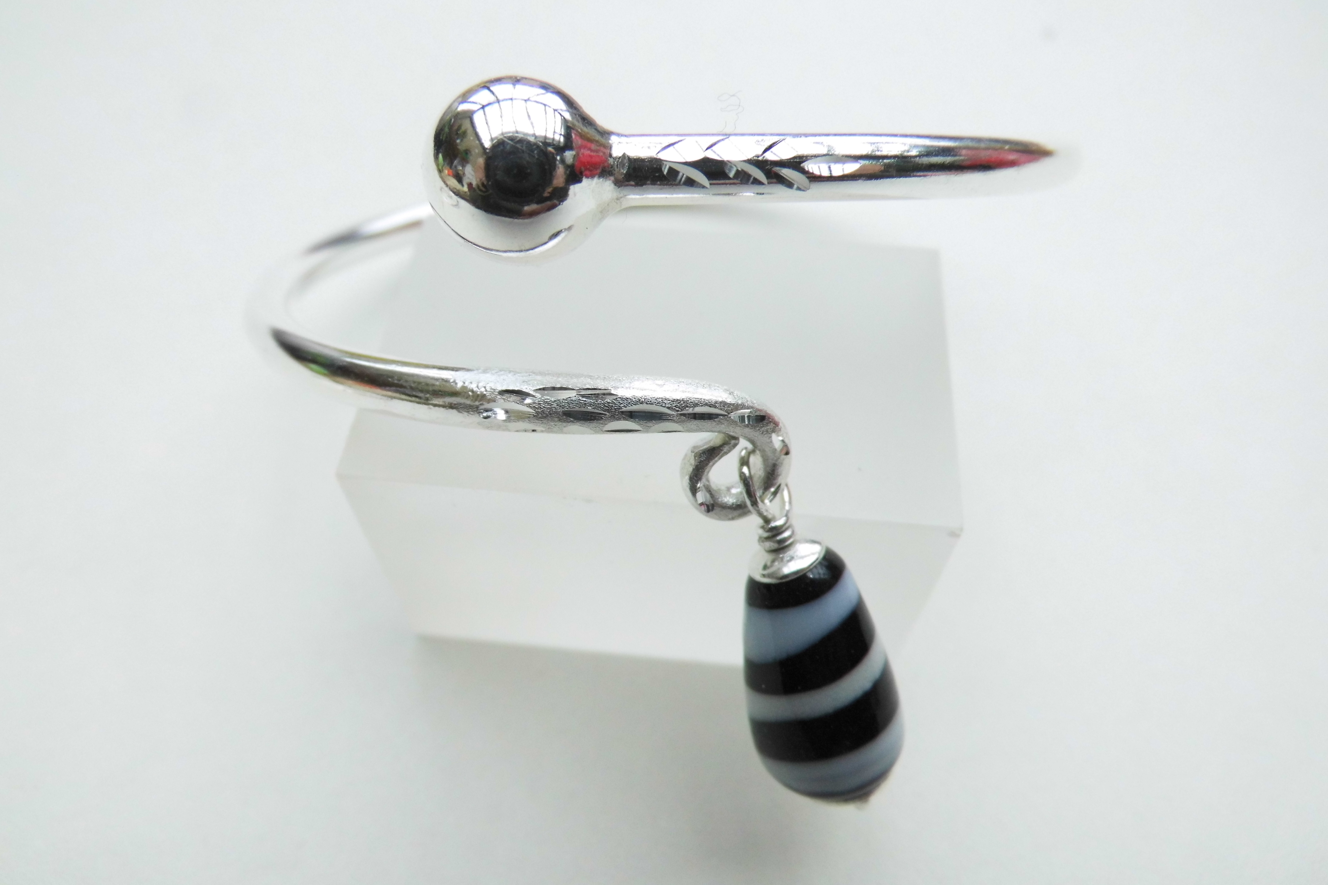 Zilveren kromantie boei armband. (nieuw model)