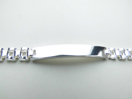 Zilveren plaatband bracelet. (gratis graveren)
