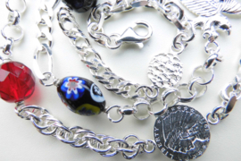 Zilveren alakondre ketting (57 cm) (dik)
