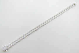 Zilveren Cuban bracelet iced met zirkonia steentjes.