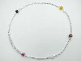 Zilveren alakondre ketting. (60 cm)