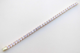 18K vergulde Tennis bracelet. (iced)