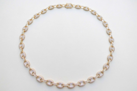 18K vergulde koffieboon ketting. (iced)