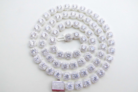 Zilveren clustered tennis ketting.