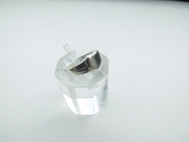 Zilveren baby cachet ring hart.