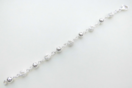 Zilveren mattenklopper ballen bracelet.