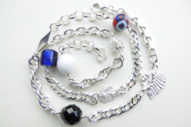 Zilveren alakondre ketting. (57 cm) (dik)