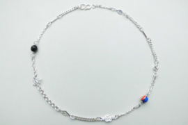 Zilveren baby alakondre ketting (dun) (45 cm)