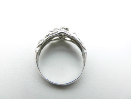 Zilveren man & vrouw ring.