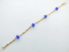 Gouden kinder singapore blauwe ingi boca bracelet.