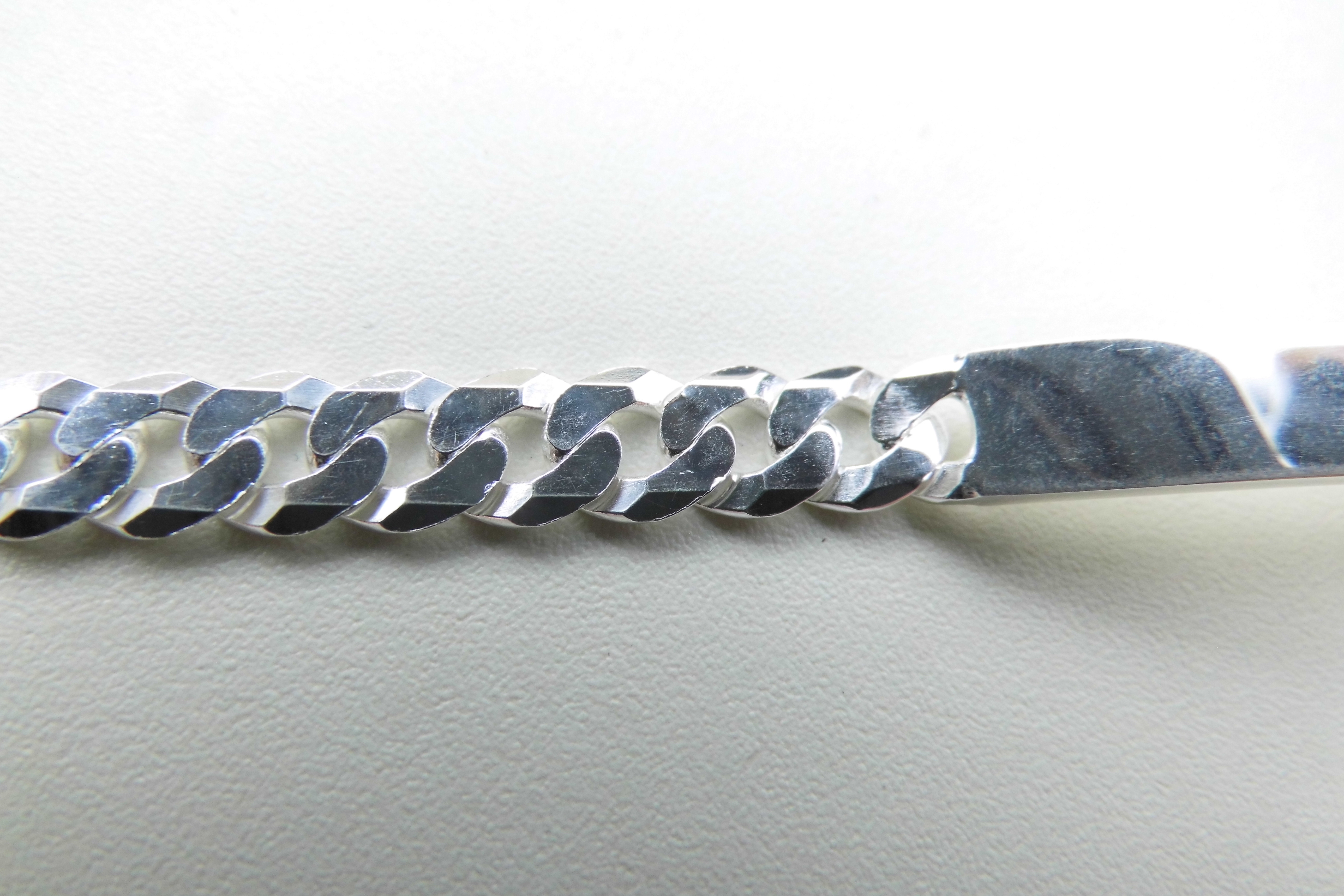 Zilveren plaatband bracelet. (gratis graveren)