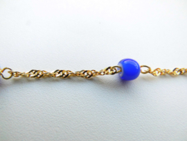 Gouden kinder singapore blauwe ingi boca bracelet.