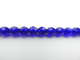 Blue/black kralen snoer met zilveren sluiting. (55 cm)