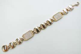 18K vergulde plaat bracelet. (iced)