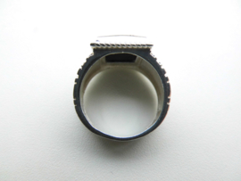 Zilveren alakondre cachet ring