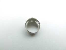 Zilveren baby chinees karakter "geluk" hart ring .